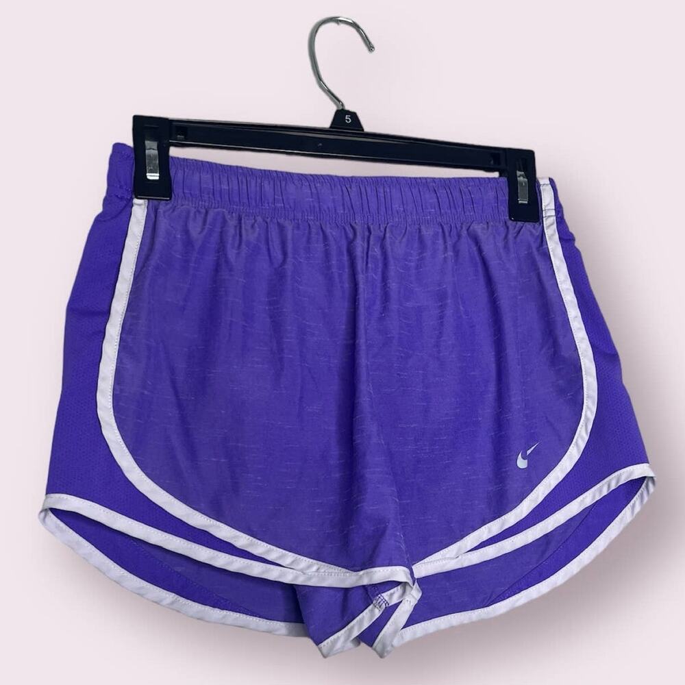 Nike Dri Fit Purple and White Womens Athletic Running Shorts Small